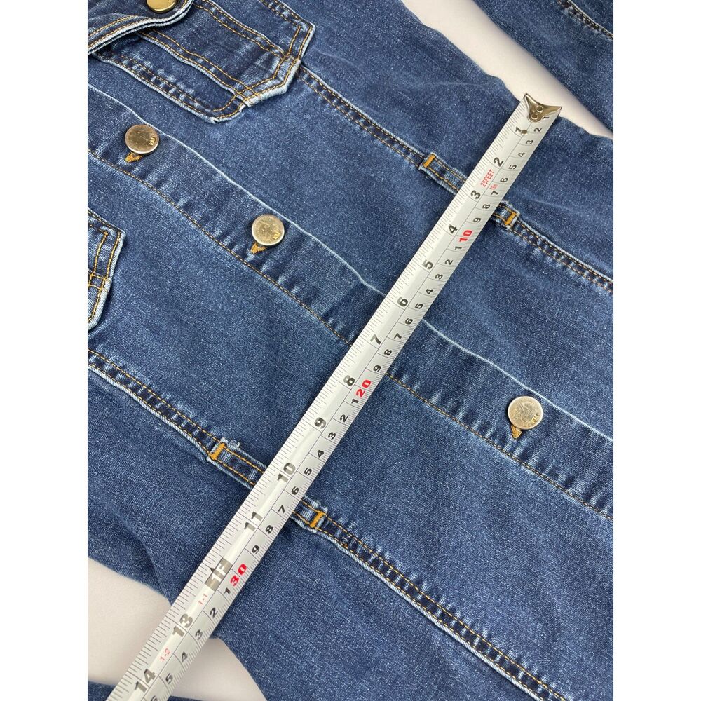 ~ Karen Millen Dress 2 Denim Stretch Midi Button Up Blue Maxi Boho Long Sleeve - Picture 5 of 16